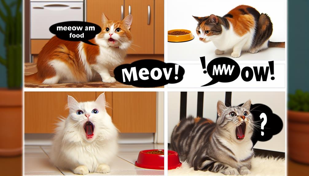 cute cats meowing happily