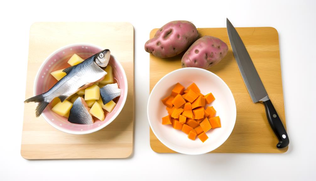 fish and sweet potatoes