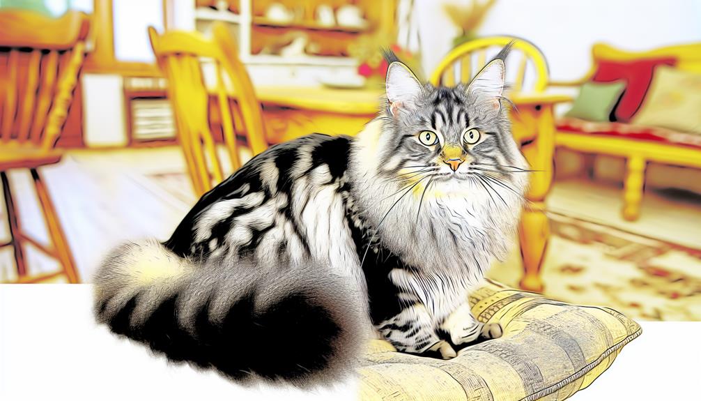 tall fluffy double coated cats